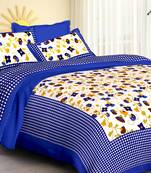 Vastravilla Rajasthani Jaipuri Prints Cotton Bed Sheet For Double Bed With Two Pillow Cover Size 90 x 100 Inch