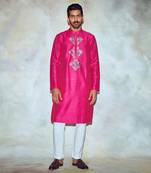 Fuschia Pink Embroidered Kurta