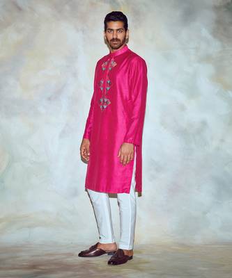 Fuschia Pink Embroidered Kurta 2