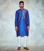 Cobalt Blue Embriodered Kurta