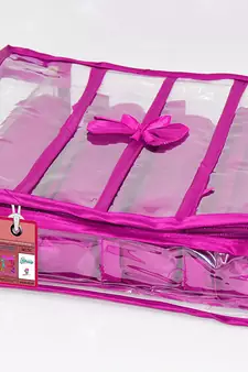 atorakushon Satin Bangle Box Jewellery Pouch 4 Rod Bangle Storage Box Travel Wardrobe Wedding Set for (Purple)