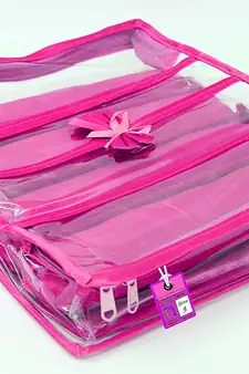 atorakushon Satin Bangle Box Jewellery Pouch 4 Rod Bangle Storage Box Travel Wardrobe Wedding Set for (Pink)