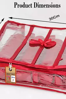 atorakushon Satin Bangle Box Jewellery Pouch 4 Rod Bangle Storage Box Travel Wardrobe Wedding Set for (Maroon)