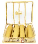 atorakushon Satin Bangle Box Jewellery Pouch 4 Rod Bangle Storage Box Travel Wardrobe Wedding Set for (Golden)