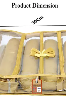 atorakushon Satin Bangle Box Jewellery Pouch 4 Rod Bangle Storage Box Travel Wardrobe Wedding Set for (Golden)