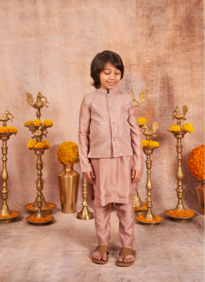 Embroidered Water Seqins Jacket With Kurta Pajama Set 3