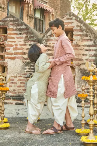Bandhani Kurta With Dhoti Set