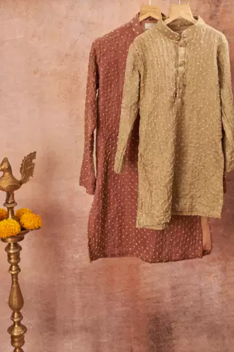 Bandhani Kurta With Dhoti Set