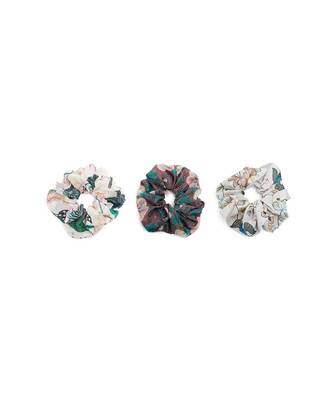 Payal Singhal Set of 3 Assorted Silkmul Scrunchies in Signature Prints 1