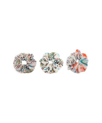 Payal Singhal Set of 3 Assorted Silkmul Scrunchies in Signature Prints 1