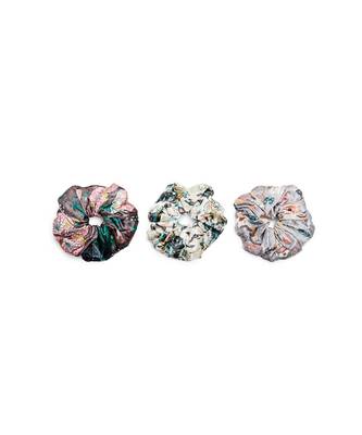 Payal Singhal Set of 3 Assorted Velvet Scrunchies in Signature Prints 1