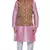 Men's Pink Kurta White Pyjami With Maroon Jacket