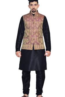 Men's Black Matching With Purple Jacket