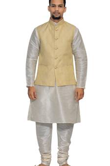 Men's White Matching With New Gold Jacket
