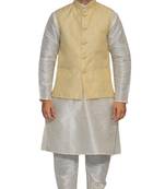 Men's White Matching With New Gold Jacket