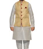 Men's White Matching With Gold Jacket