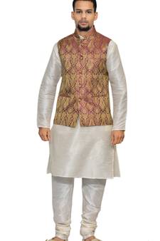 Men's White Matching With Purple Jacket