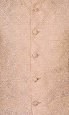 Men's Brown Kurta Gold Pyjami With New Gold Jacket 5
