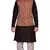 men's Brown Kurta Gold Pyjami With Maroon Jacket