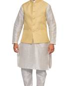 Men's White Matching With New Gold Jacket