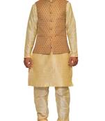 men's Double Tone Matching With Bindu Gold Jacket