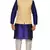 men's Royal Blue Kurta White Pyjami With New Gold Jacket