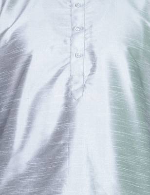 Men's Silver Kurta with Cream Churidhar 4