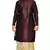 Men's Pink Violet Kurta Golden Dhoti