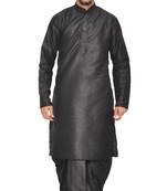 Men's Black Kurta Black Dhoti