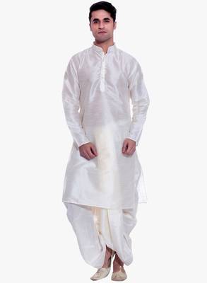 Men's Cream kurta Cream Dhoti 1