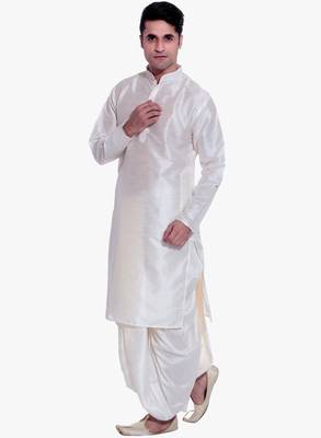 Men's Cream kurta Cream Dhoti 3