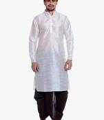 Men's Cream kurta Brown Dhoti
