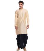 Men's Gold Kurta Black Dhoti