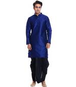 Men's Royal Blue kurta Black Dhoti