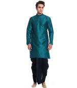 Men's Green kurta Black Dhoti