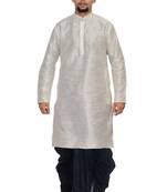 Men's Cream kurta Black Dhoti