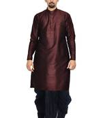 Men's Pink Voilet kurta Black Dhoti