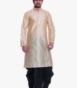 Men's Gold Kurta Black Dhoti