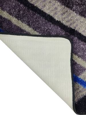 Printed Carpet Area Rug With Anti Slip Backing  1pc 2 X 5 Ft (matuzi) geo lines greyblue 4