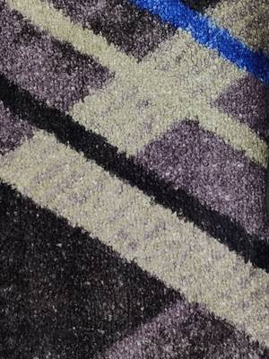 Printed Carpet Area Rug With Anti Slip Backing  1pc 2 X 5 Ft (matuzi) geo lines greyblue 5