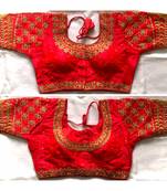 Bieth Women Cotton Silk Gold Diamond Handwork & Embroidery Coding Work Stitched Blouse