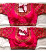 Bieth Women Cotton Silk Gold Diamond Handwork & Embroidery Coding Work Stitched Blouse