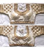 Bieth Women Cotton Silk Gold Diamond Handwork & Embroidery Coding Work Stitched Blouse