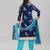Nevy Blue Printed Crepe Unstitched Women'S Dress Material