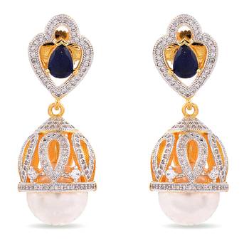Blue pearl earrings 1
