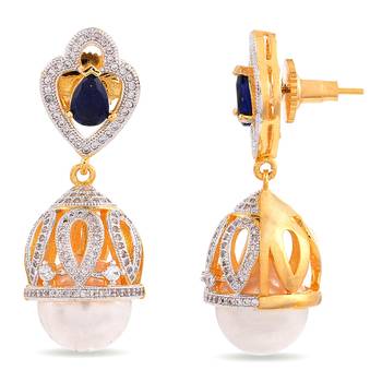 Blue pearl earrings 2