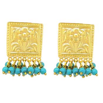 Blue pearl earrings 1