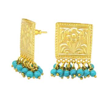 Blue pearl earrings 2