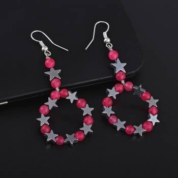 Pink pearl earrings 1