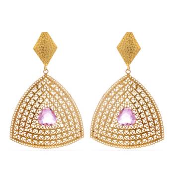 Pink pearl earrings 1